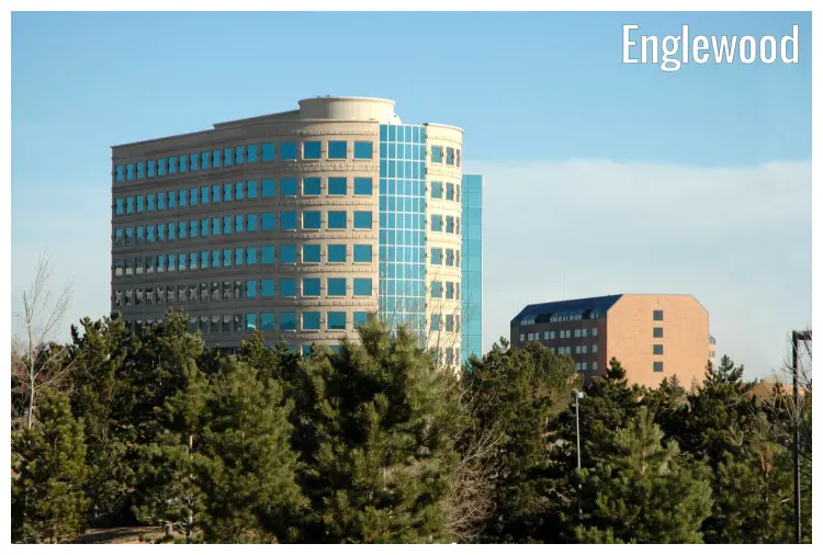 A high building holding offices and hotel in Englewood, Colorado